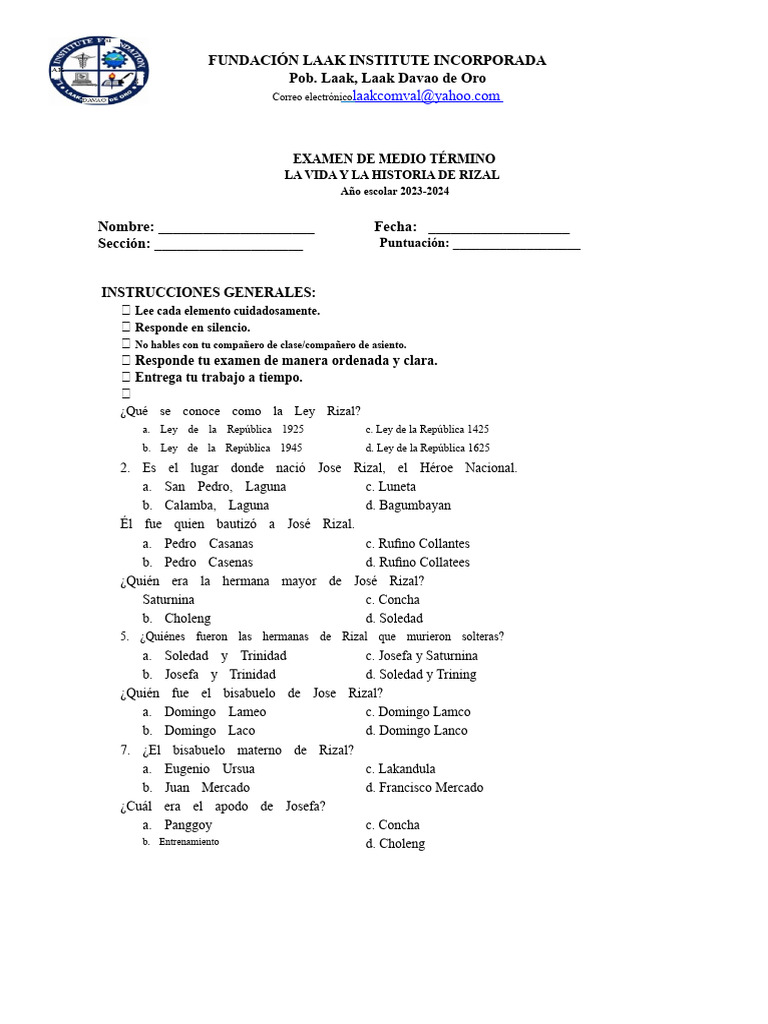 Examen de Medio Término | PDF