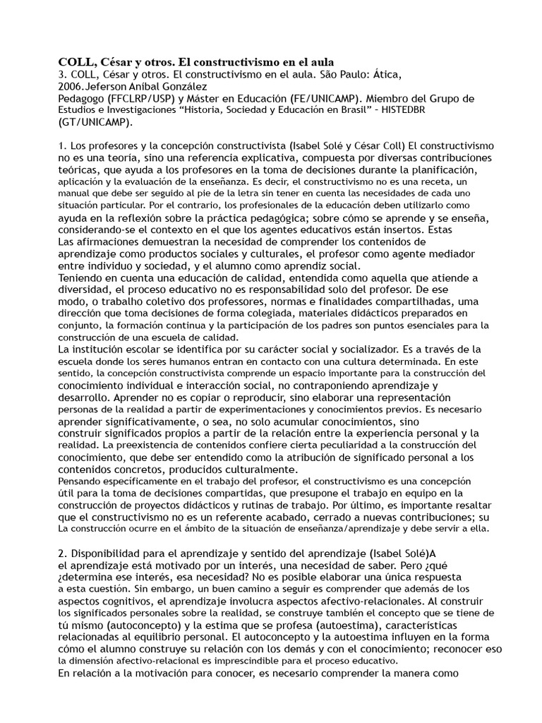Constructivismo en la educación: claves y enfoques | PDF ...