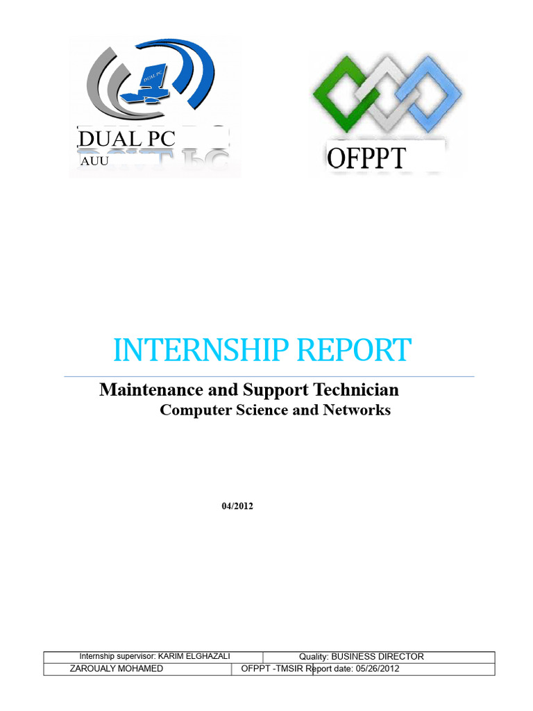 Internship Report: IT Support & Networking | PDF | Computer Network ...