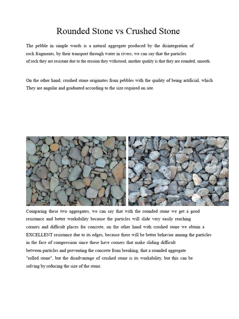 Rounded Stone Vs Crushed Stone | PDF