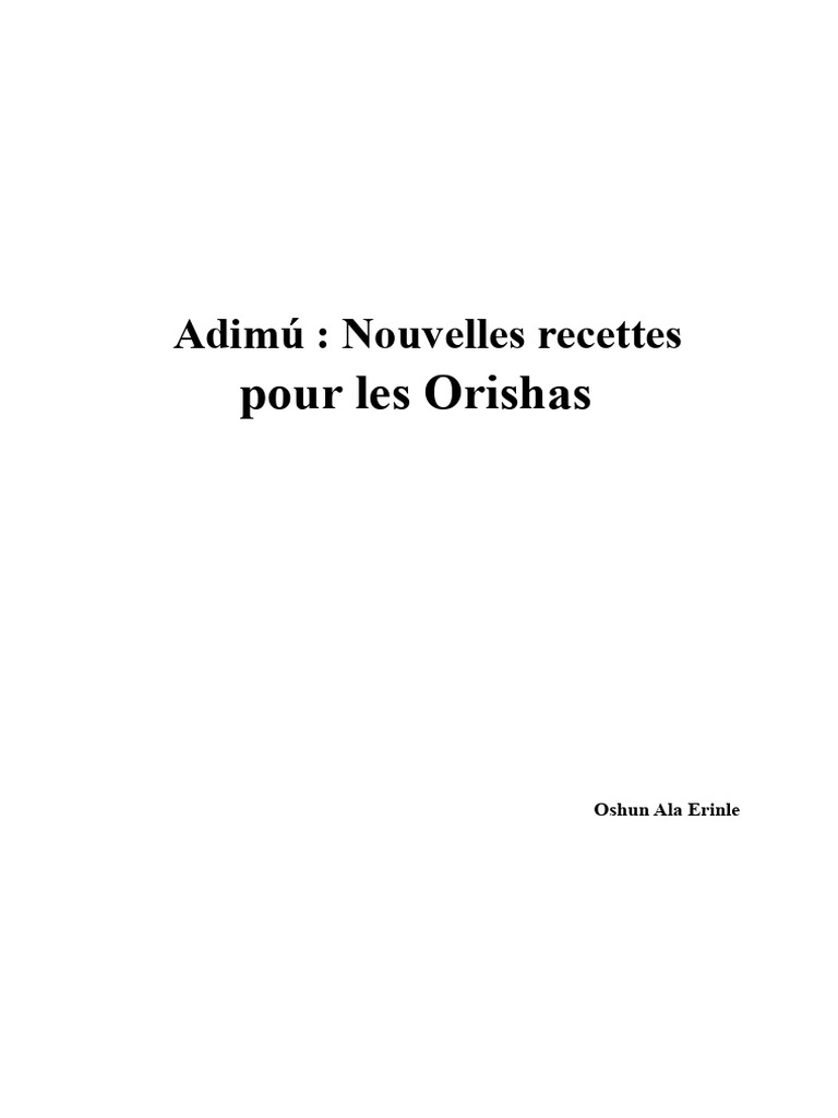 Recettes Adimú pour les Orishas | PDF | Pains | Pâtes
