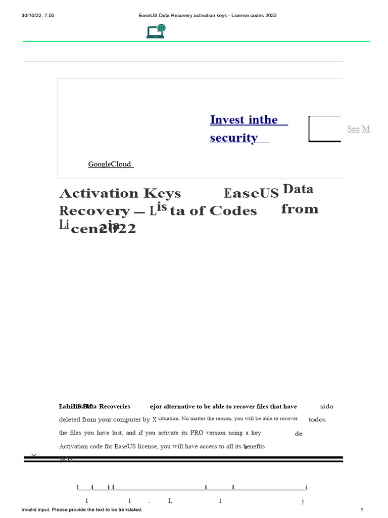 EaseUS Data Recovery License Keys 2022 | PDF | Computer File | Usb ...