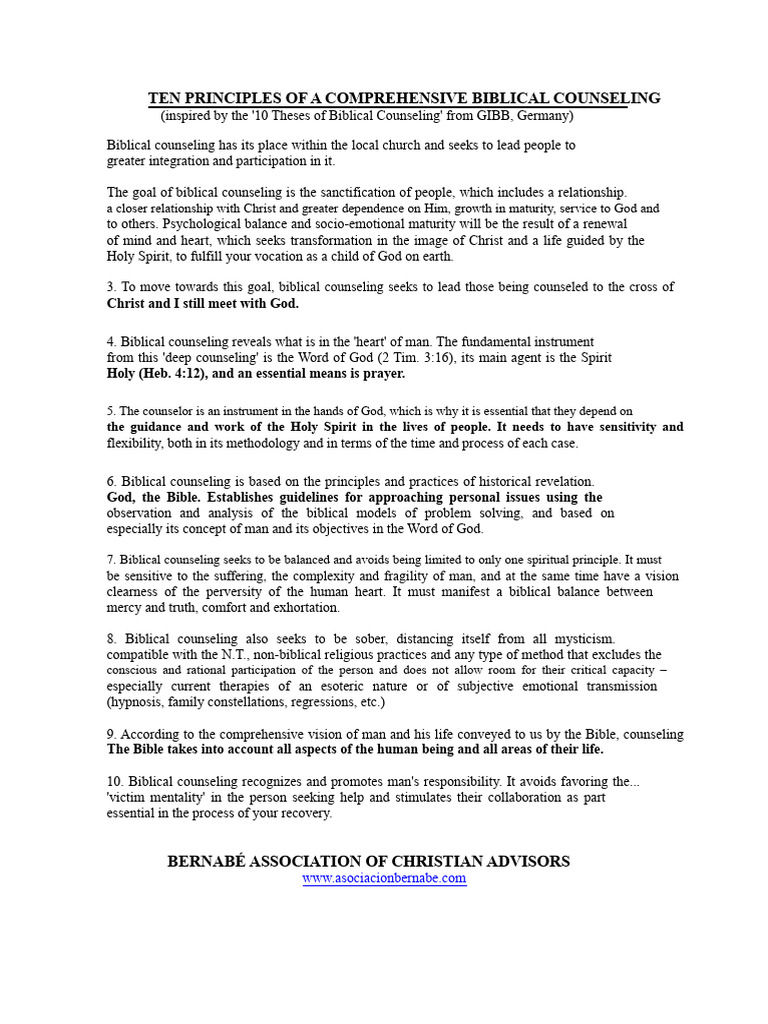 Principles of Biblical Counseling Guide | PDF | Bible | Spirituality