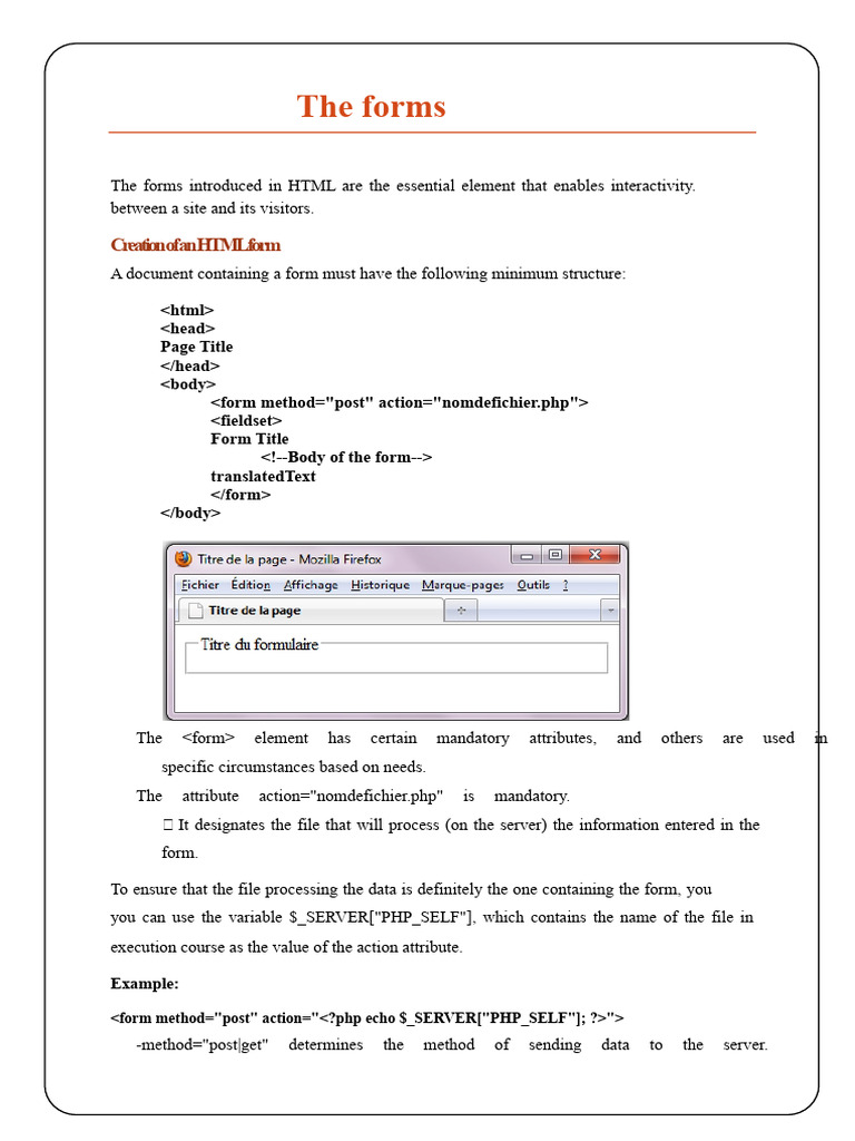 The Forms: Creation of An HTML Form | PDF | Html | Web Development