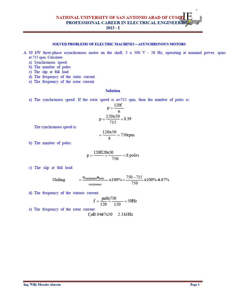 Induction Motor Performance Calculations | PDF | Electric Motor | Engines