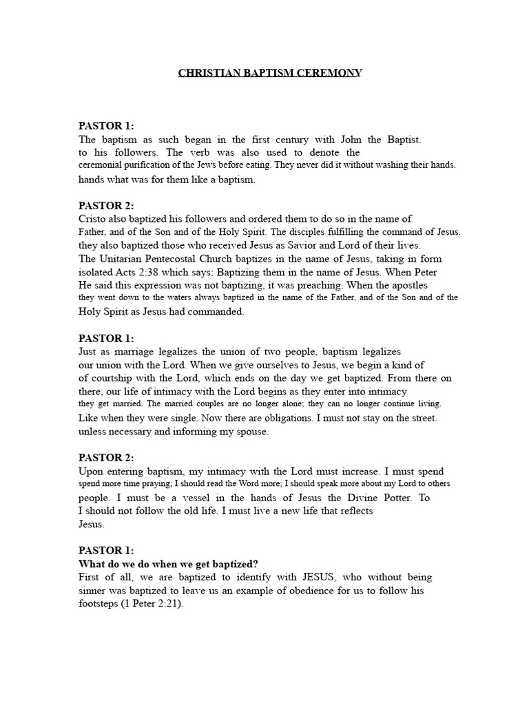 Christian Baptism Ceremony | PDF | Baptism | Jesus