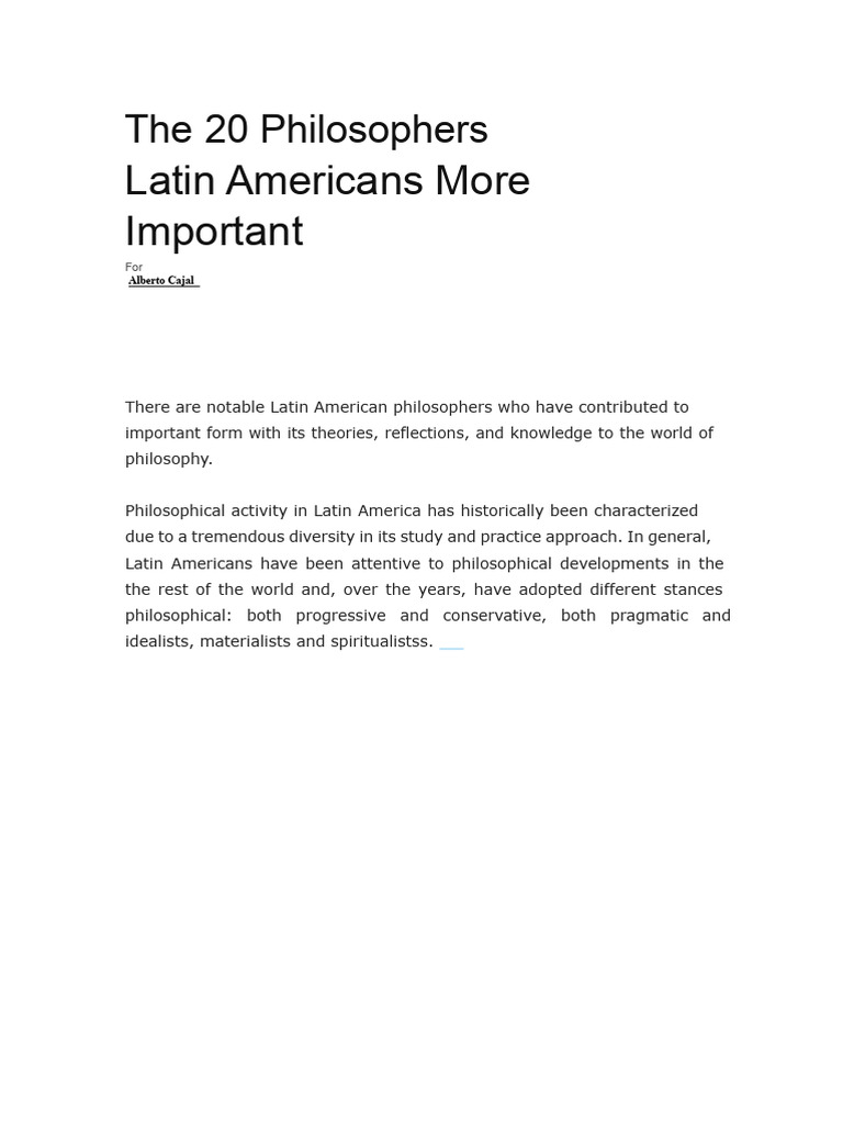 Key Latin American Philosophers | PDF | Mexico | Latin American Literature