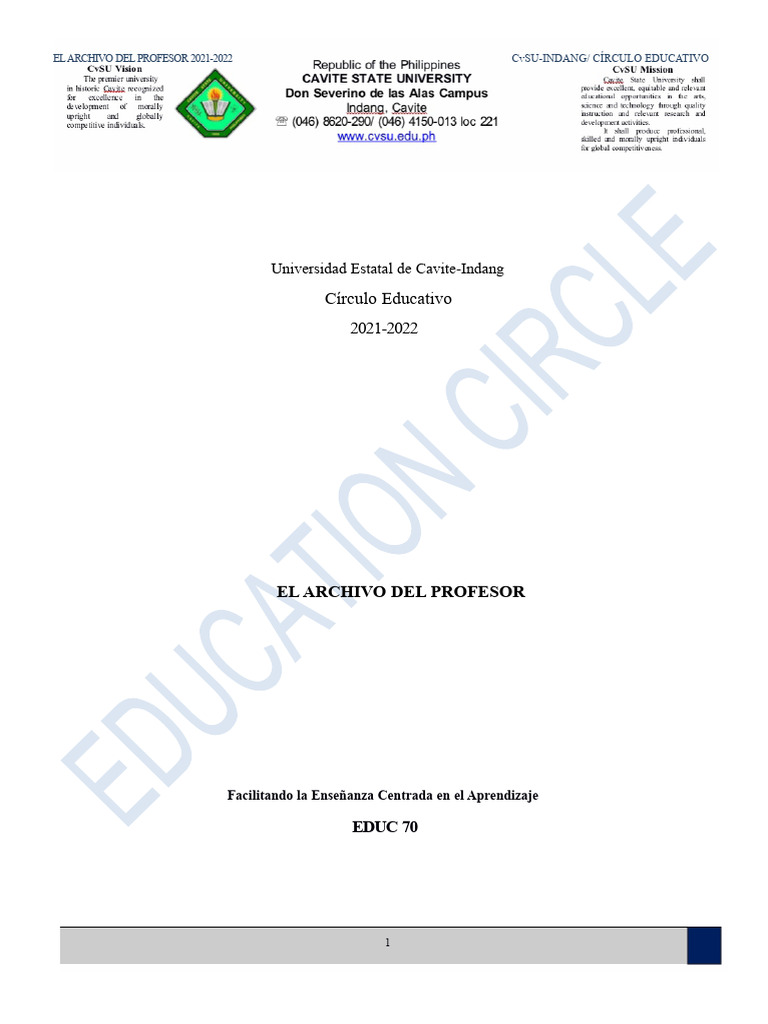 EDUC 70 - Facilitando La Enseñanza Centrada en El Aprendizaje | PDF ...