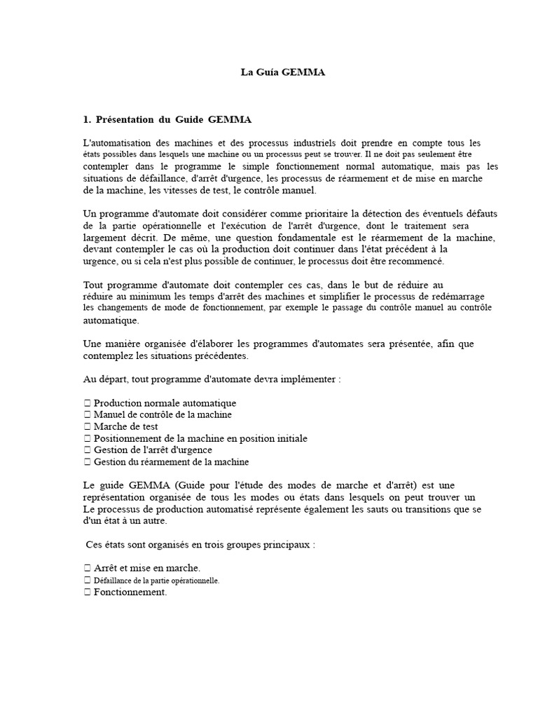 Guide GEMMA : Automatisation et Sécurité | PDF | Programme informatique ...