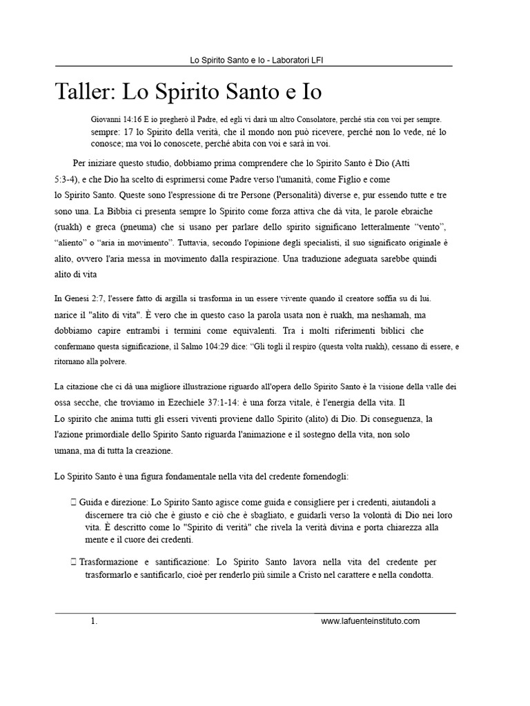 Lo Spirito Santo e Io | PDF