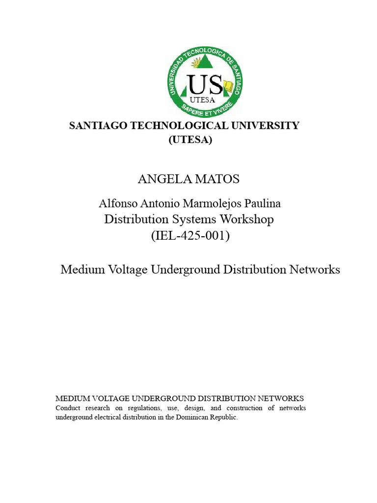 Medium Voltage Underground Networks Guide | PDF | Electrical Wiring ...