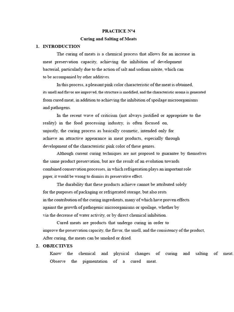 Curing and Salting of Meats | PDF | Curing (Food Preservation) | Nitrate