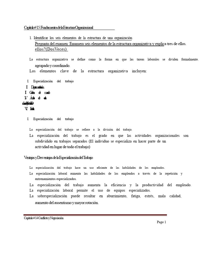 Capítulo 15 Fundación de La Estructura Organizacional | PDF | Toma de ...