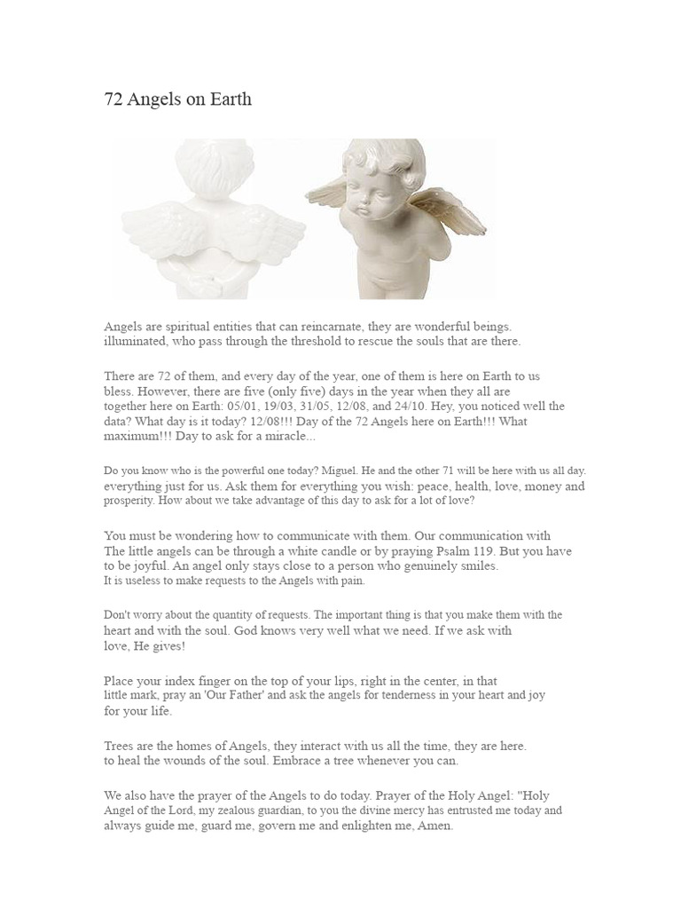 72 Angels On Earth | PDF