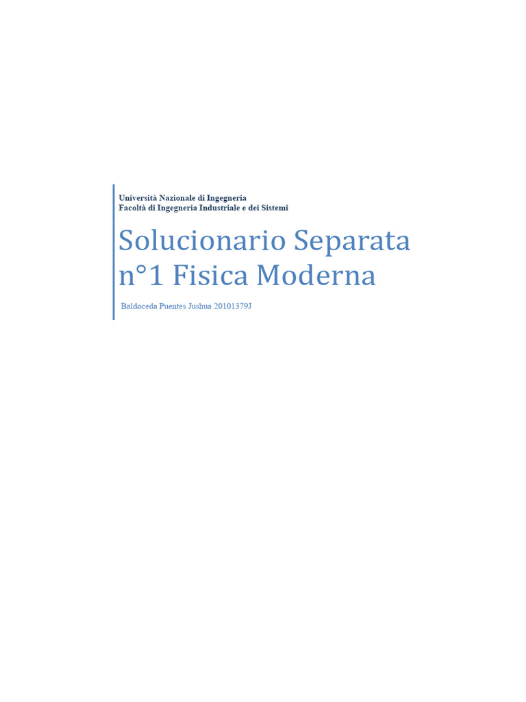 Soluzionario Separata 1 | PDF