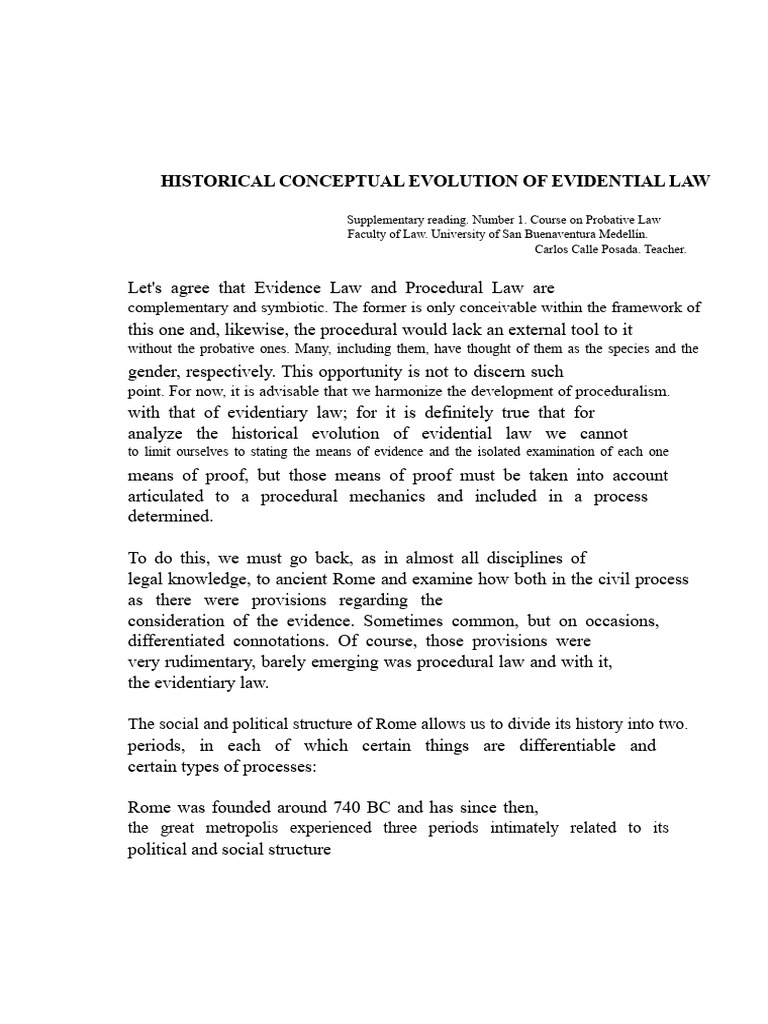 Evolution of Evidential Law in Rome | PDF | Crimes | Crime & Violence