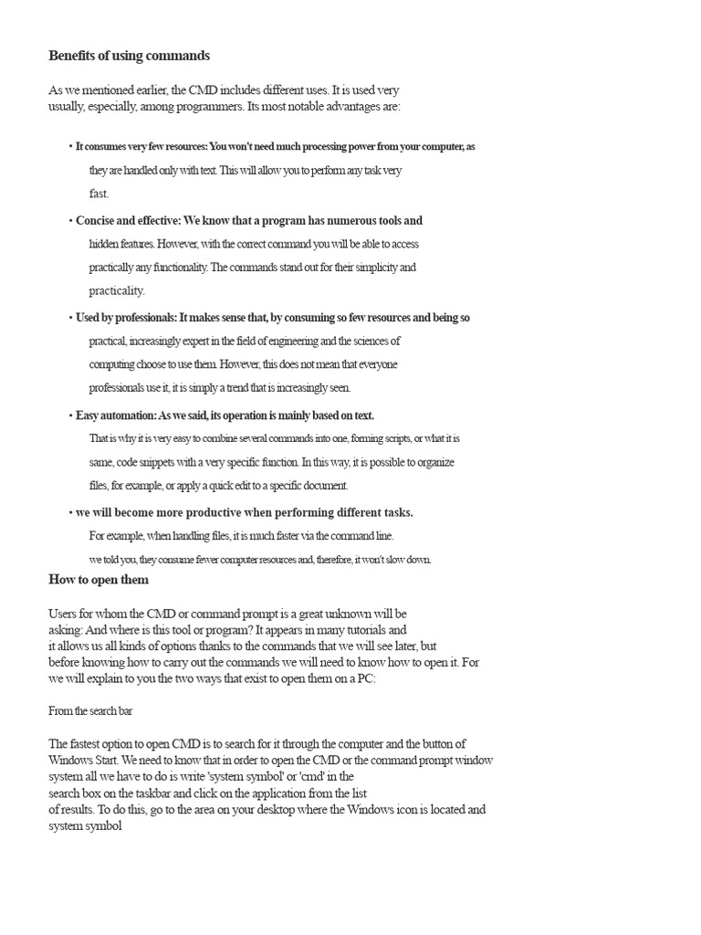 Benefits and Basics of CMD Usage | PDF | Command Line Interface ...