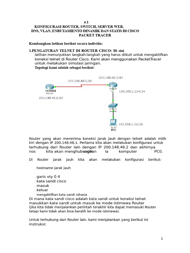 Konfigurasi Jaringan Cisco dengan VLAN dan Routing | PDF