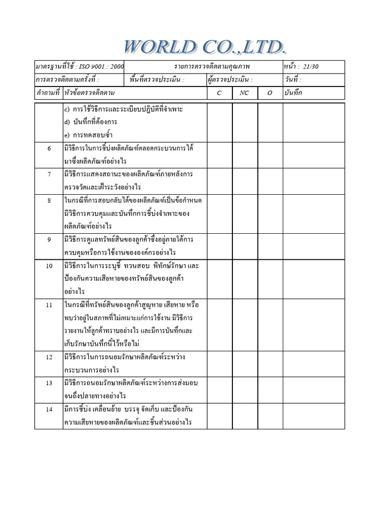 Checklist 9K 3 | PDF