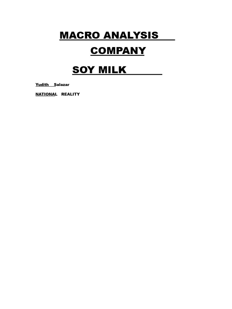 Macro-Environment Analysis of Soy Milk | PDF