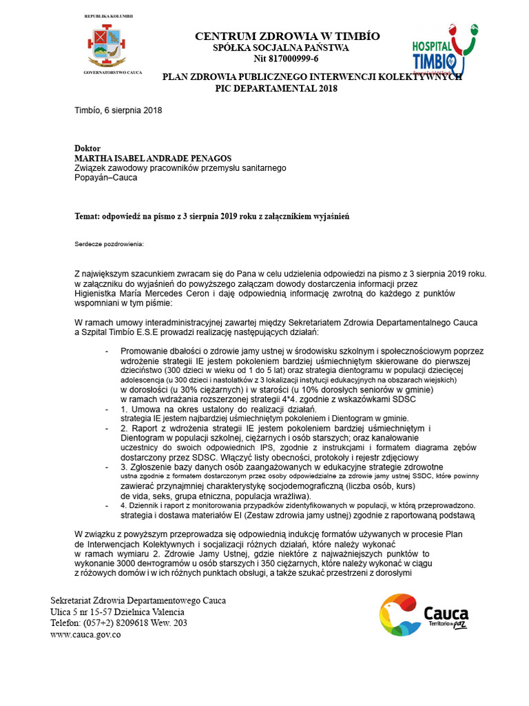 Przykład Pisma Urzędowego | PDF