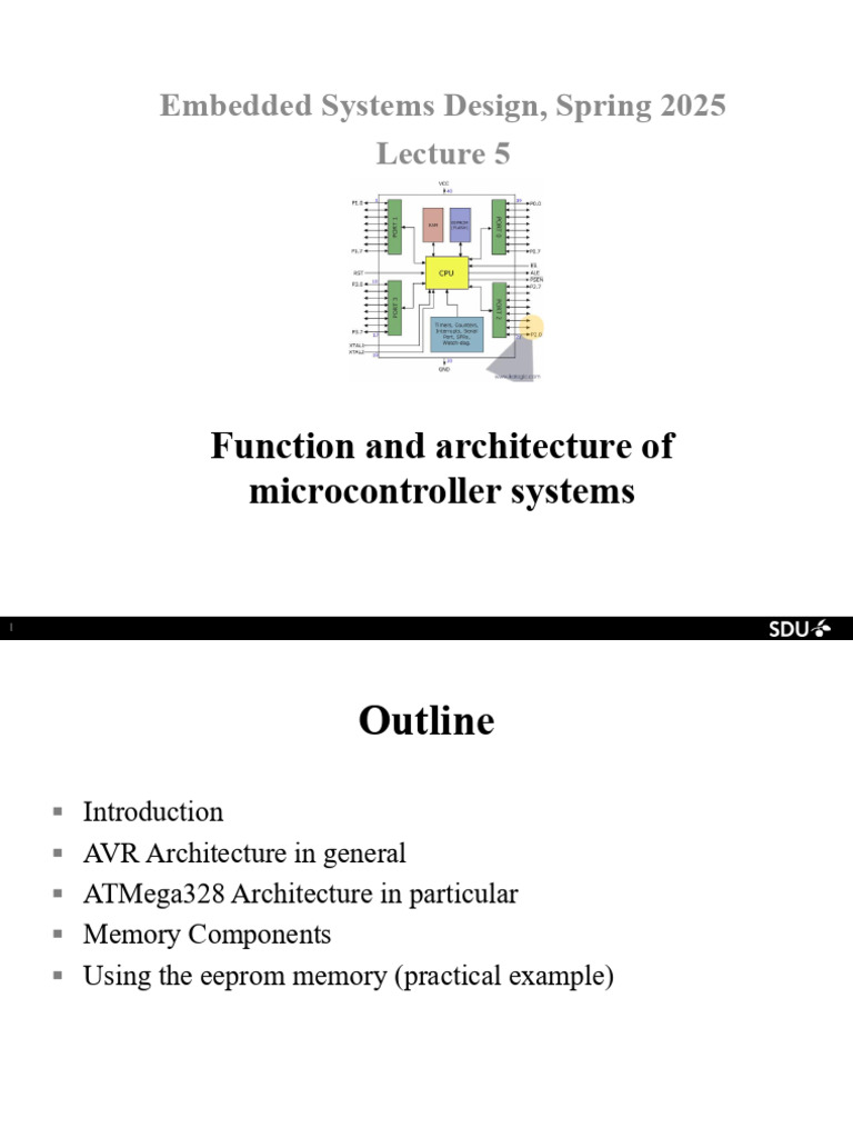 05.microcontroller Architecture | PDF | Read Only Memory | Computer Memory