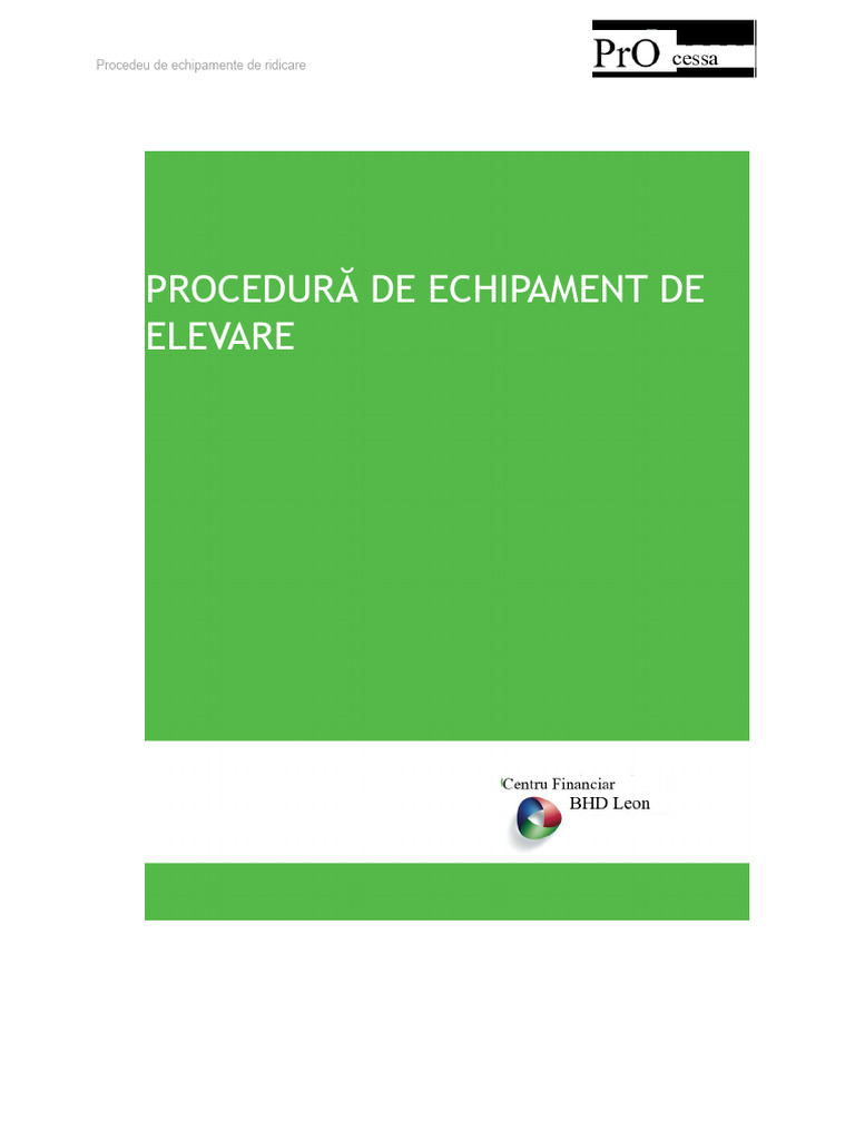 8.13 Procedura Pentru Echipamente de Ridicare | PDF