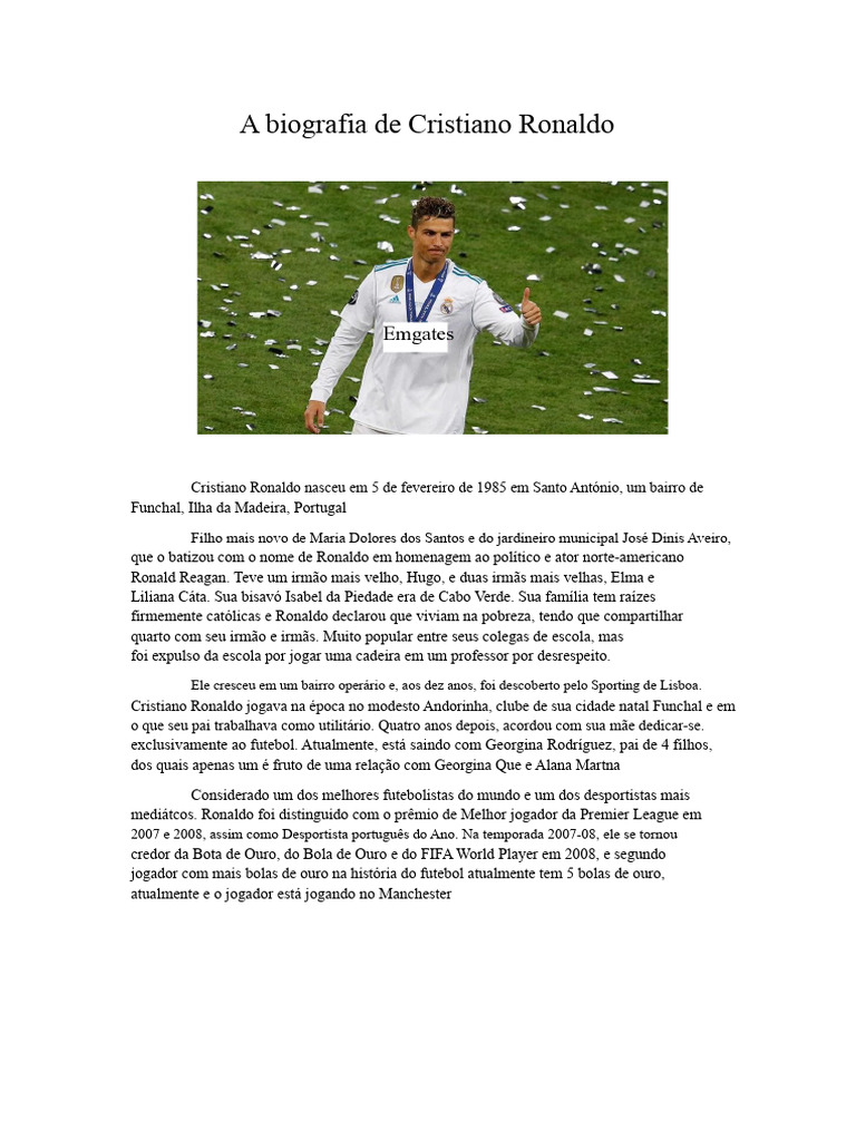 A Biografia Do Cristiano Ronaldo | PDF