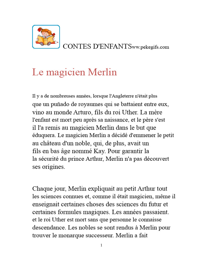 L'histoire d'Arthur et Excalibur | PDF | Merlin | Roi Arthur