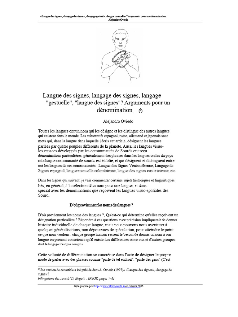 Dénomination des langues des signes | PDF | Langue des signes ...