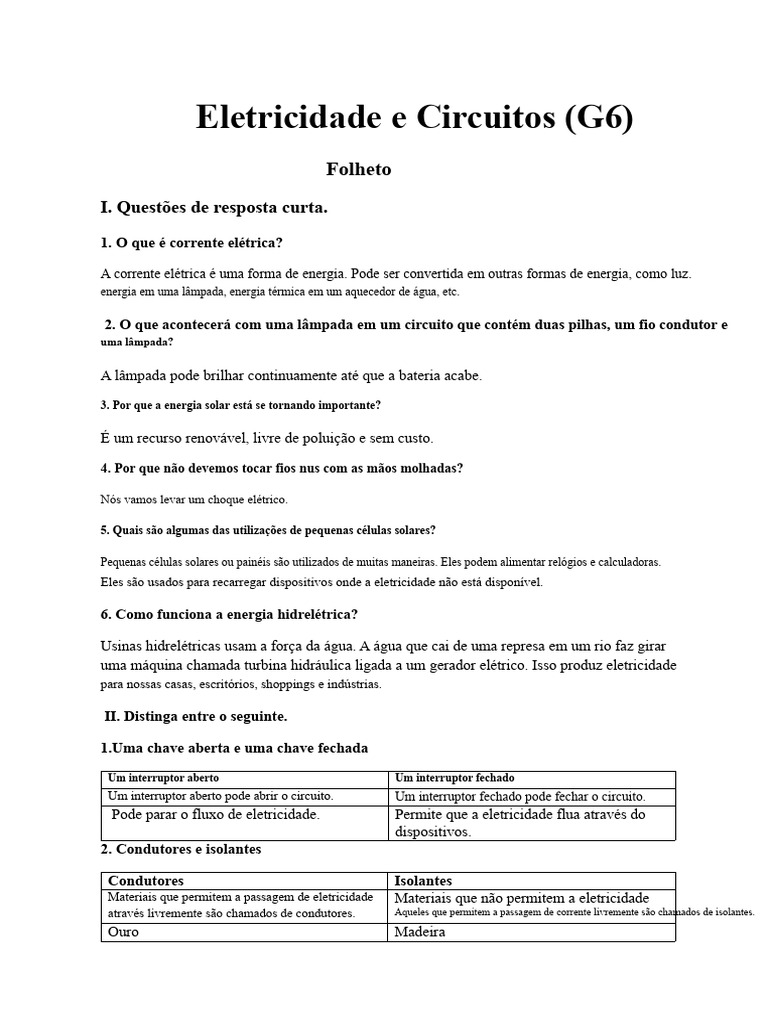 Fundamentos de Eletricidade e Circuitos | PDF | Eletricidade | Rede ...