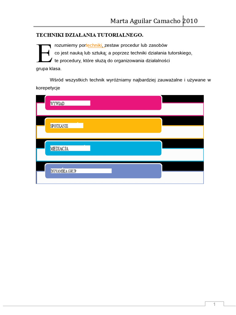 Techniki Działania Tutorialnego | PDF
