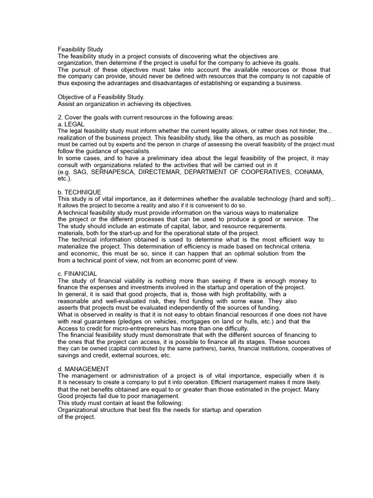 Comprehensive Feasibility Study Guide | PDF | Swot Analysis ...