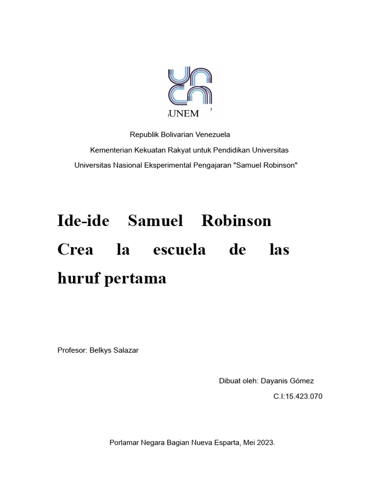 Ide Pendidikan Samuel Robinson | PDF