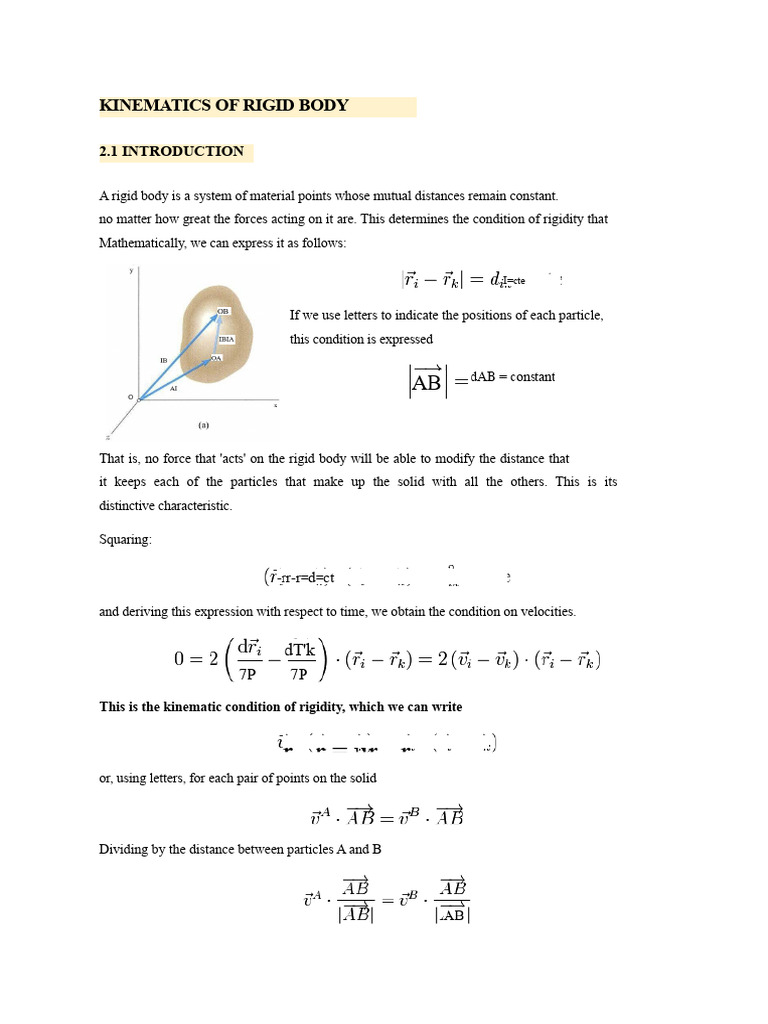 Rigid Body Kinematics Explained | PDF | Kinematics | Rotation