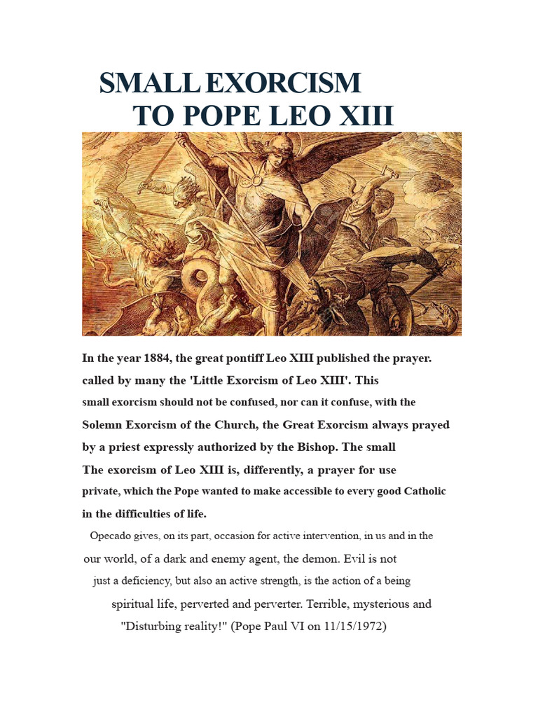 Small Exorcism of Pope Leo Xiii | PDF | Exorcism | Satan
