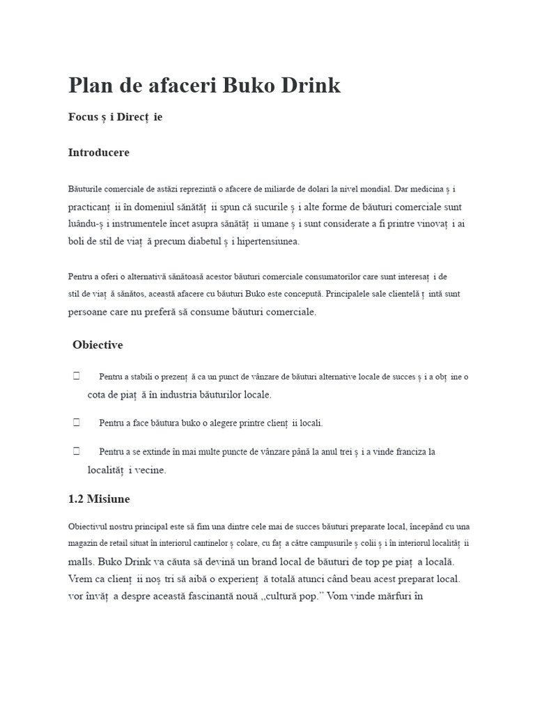 Plan de Afaceri Pentru Restaurant Fast Food | PDF
