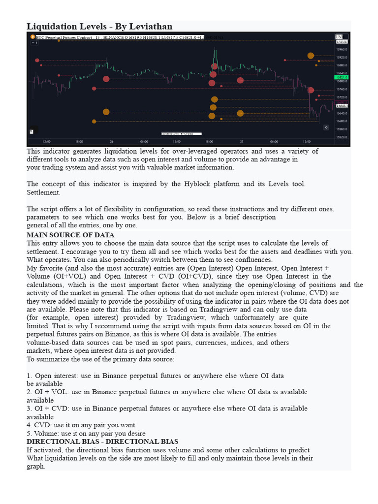 Liquidation Levels Indicator Guide | PDF | Futures Contract | Applied ...