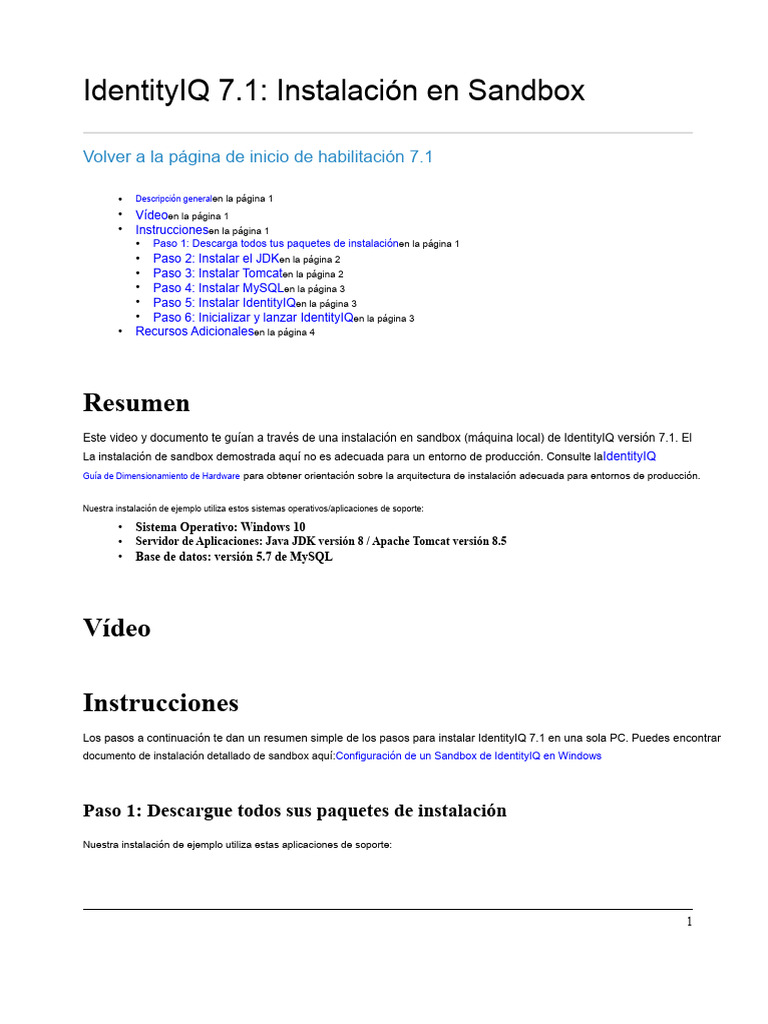 Instalar IdentityIQ 7.1 en Sandbox | PDF | Mi sql | Java (lenguaje de ...