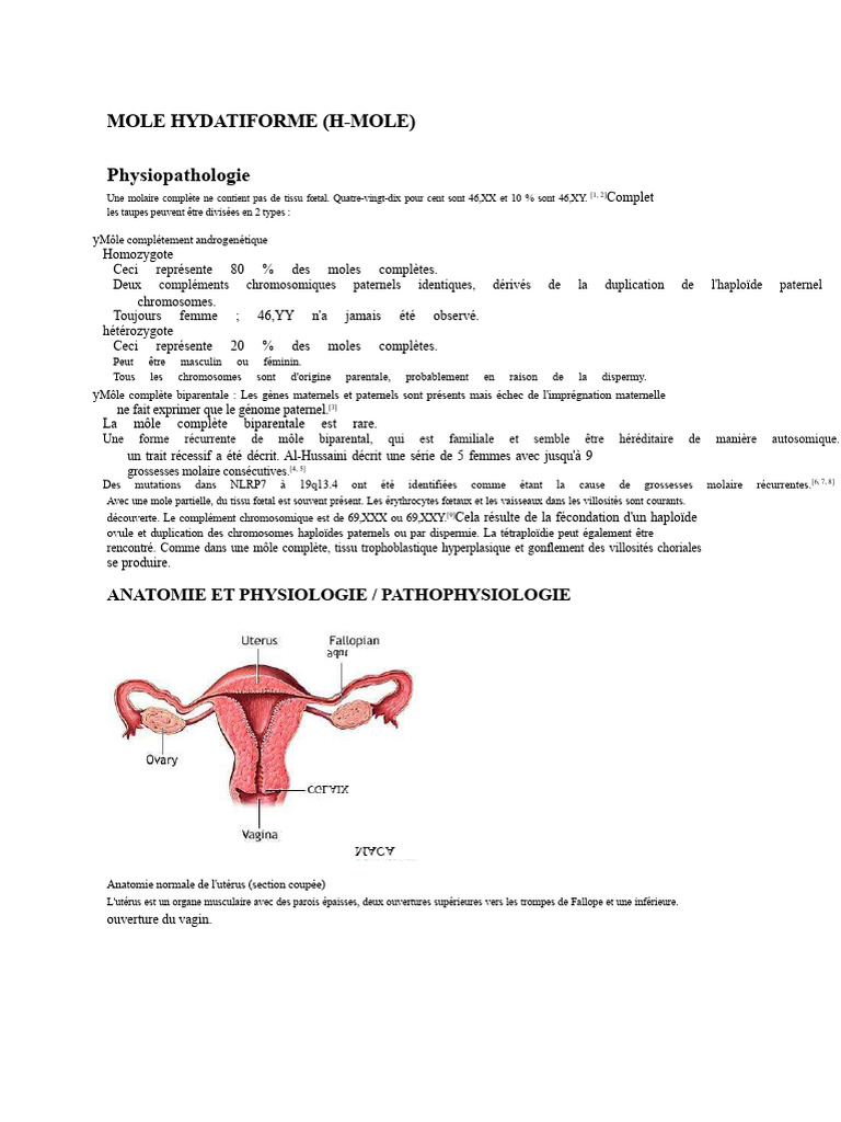 Physiopathologie de la Môle Hydatiforme | PDF | Spécialités médicales ...