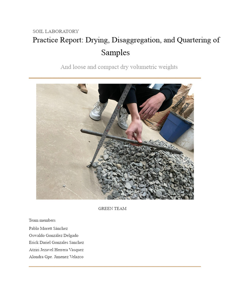 Report On Drying, Disaggregation, and Quartering of Samples | PDF ...