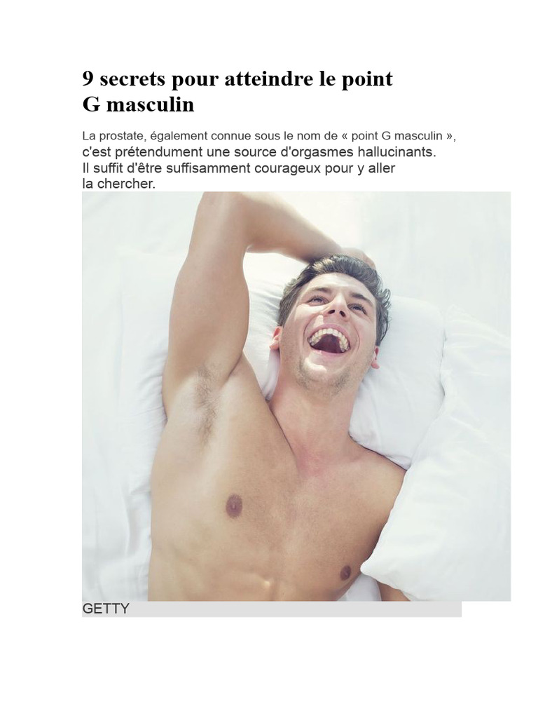 Secrets pour explorer le point G masculin PDF Rapport sexuel Orgasme — free download