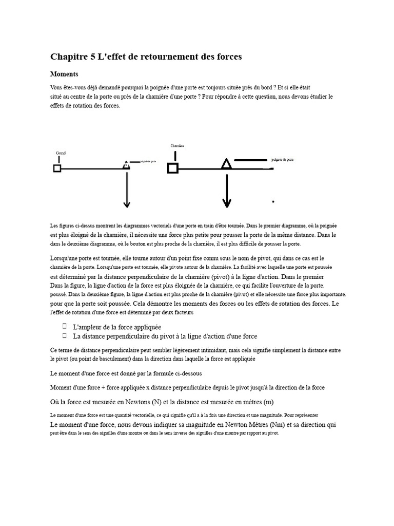 Les Notes de Physique Sur L'effet de Rotation Des Forces | PDF | Moment ...