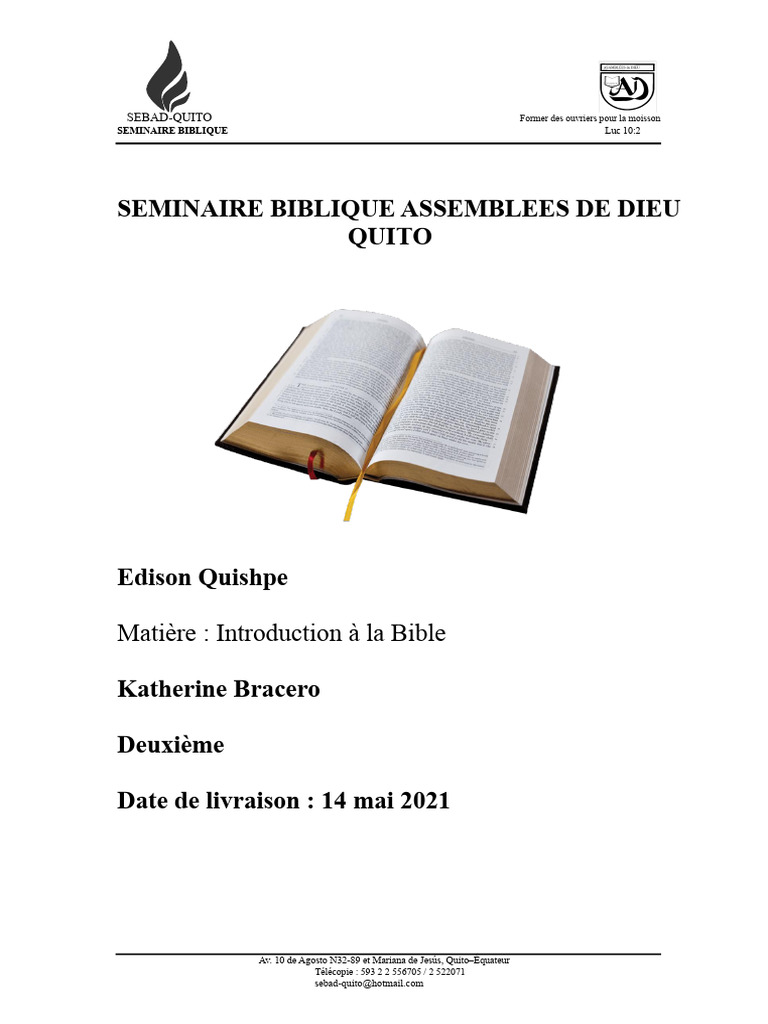 Formation de la Bible : Périodes et Langues | PDF | Bible | Livres des Rois