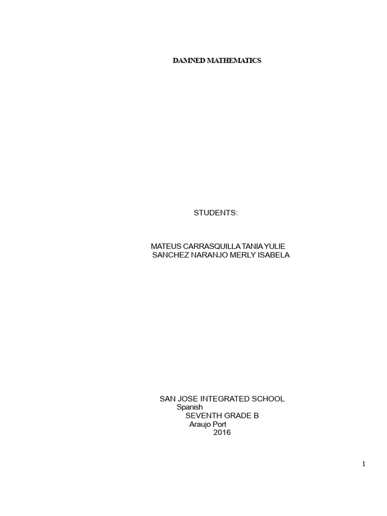 Job 1 Damn Mathematics by MERLY | PDF | Lewis Carroll | Numbers