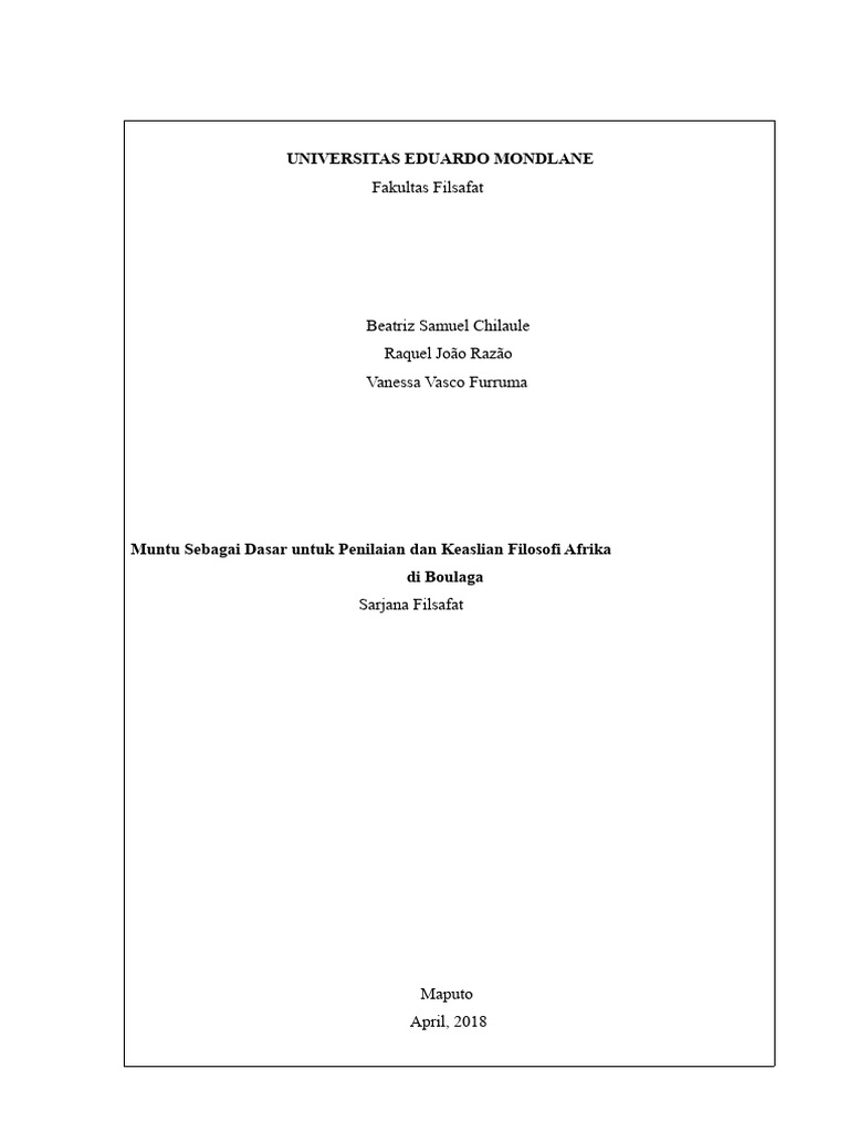 Muntu dan Keaslian Filsafat Afrika | PDF