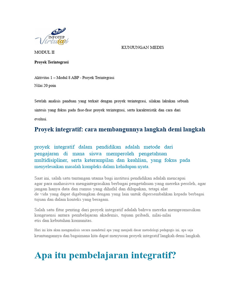 Proyek Integratif dalam Pendidikan | PDF