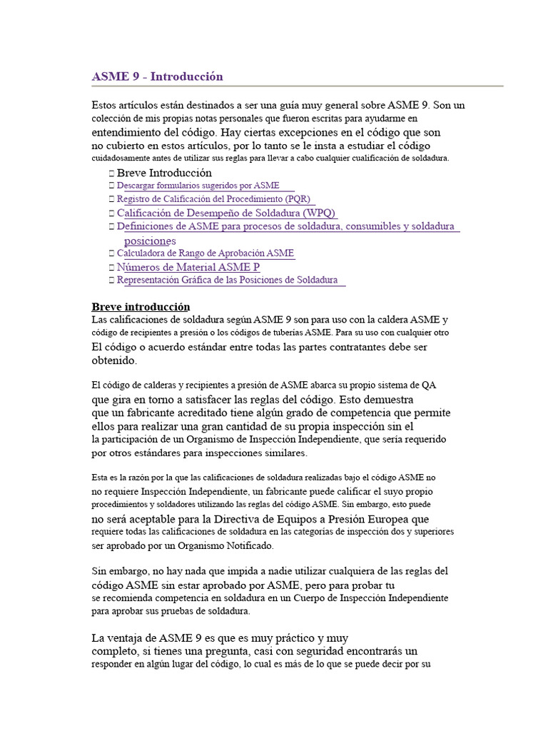 Guía sobre ASME 9 y calificaciones de soldadura | PDF | Soldadura ...