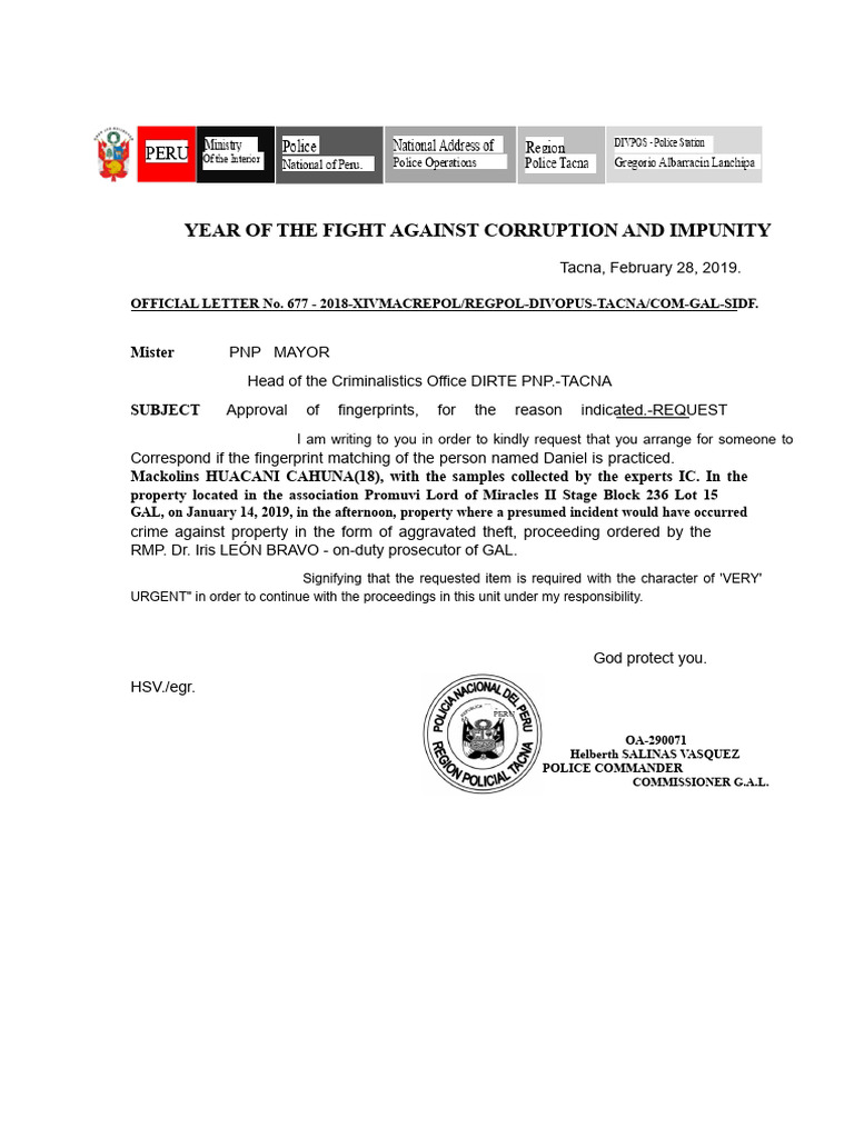 Urgent Fingerprint Request for Theft Case | PDF