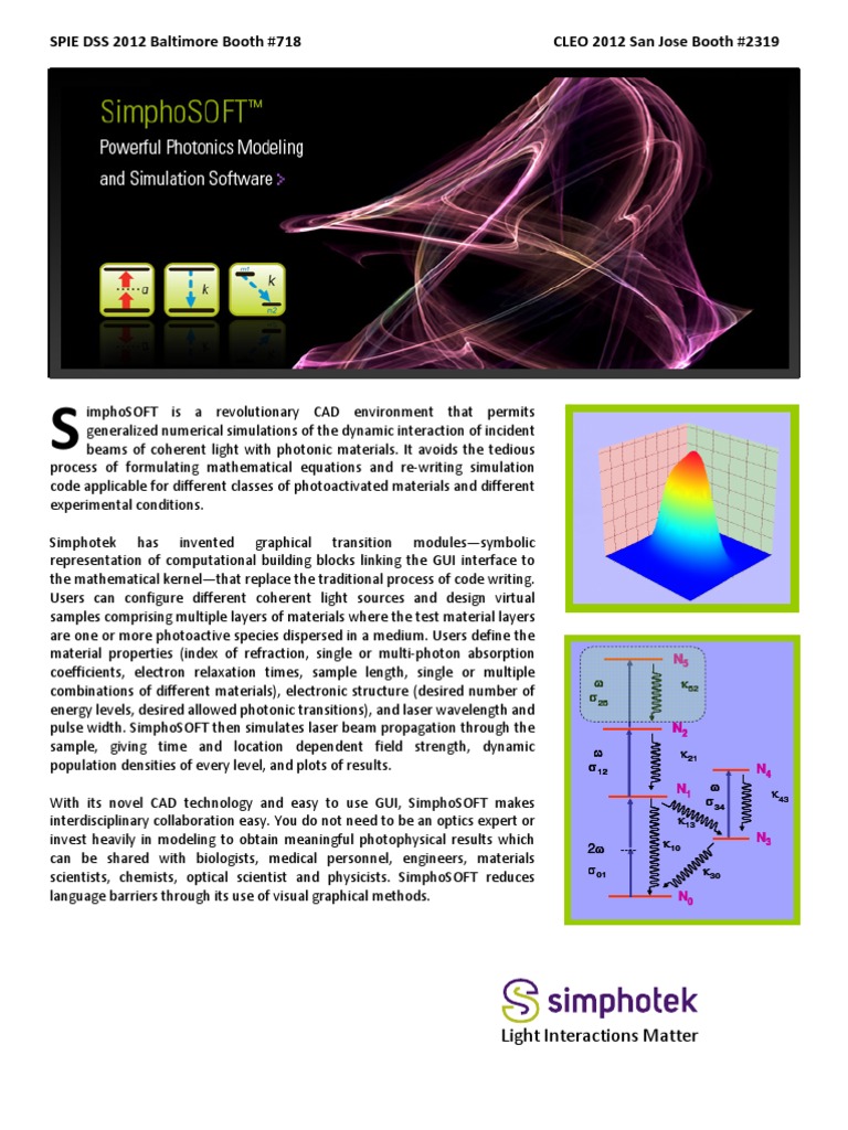 SimphoSOFT: Advanced CAD for Photonics | PDF | Optics | Laser